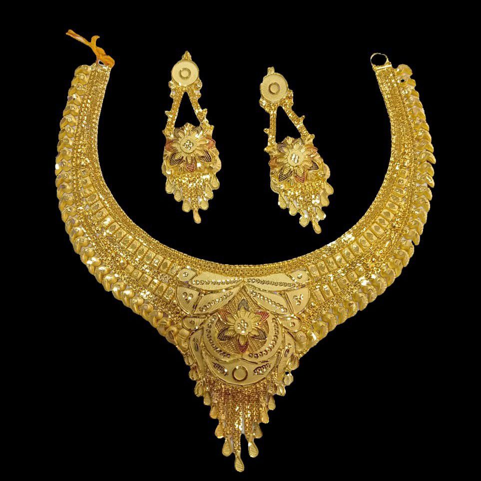 One gram gold Kolkati design necklace