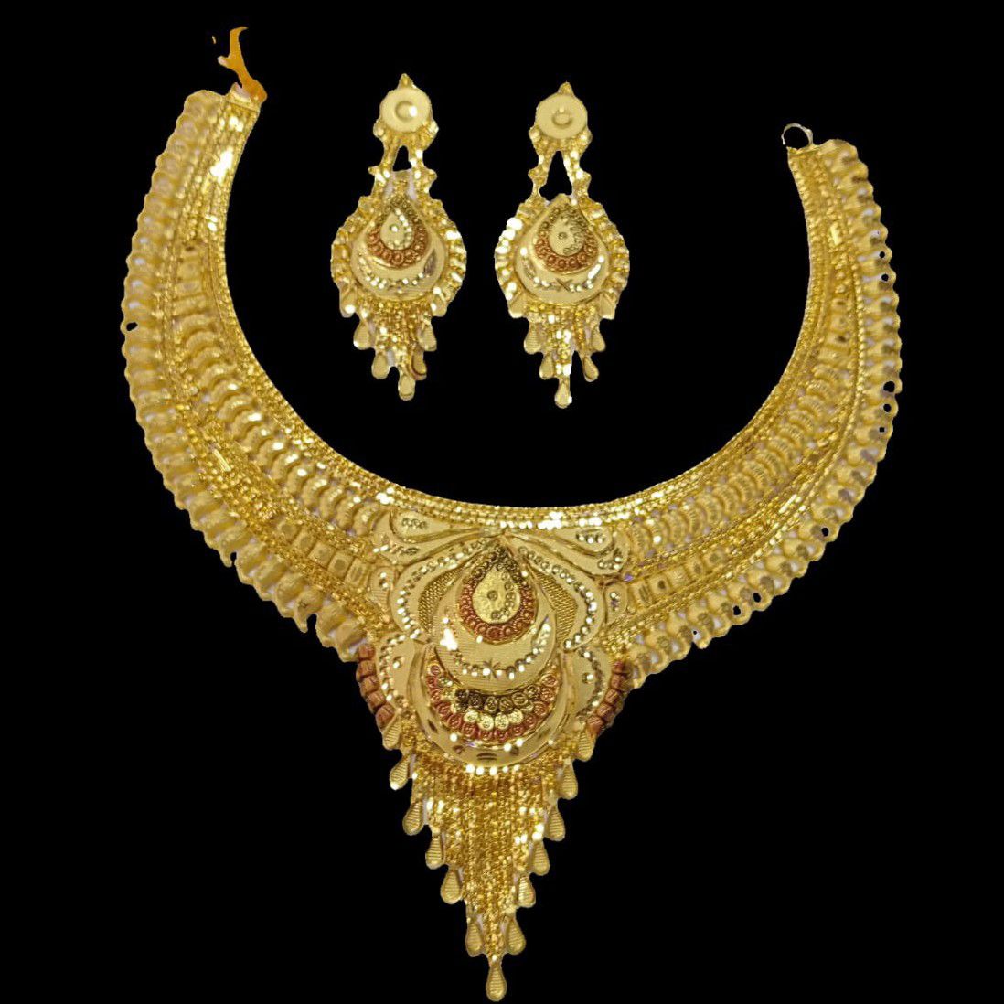 One gram gold plain design necklace