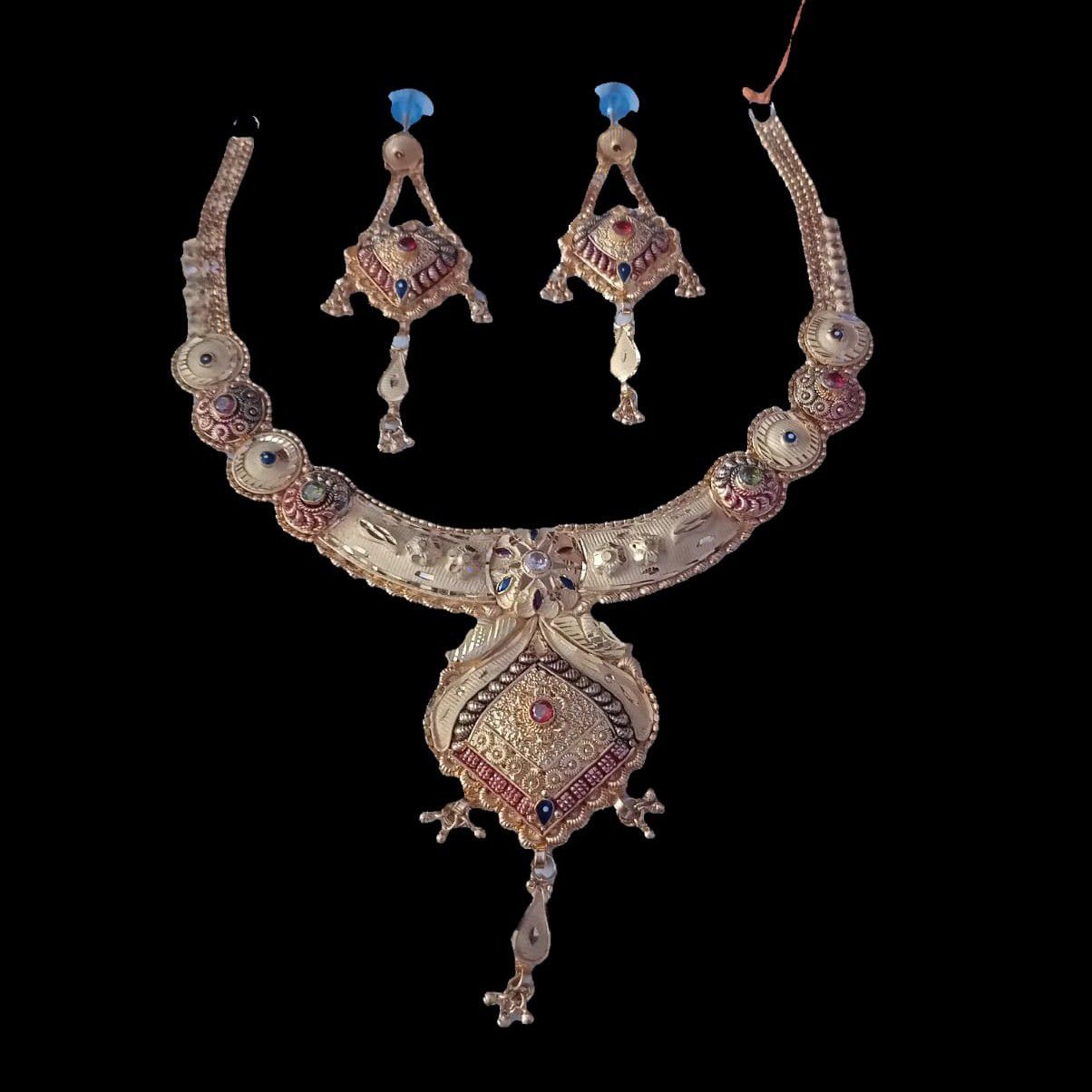 One gram gold antique work design necklace