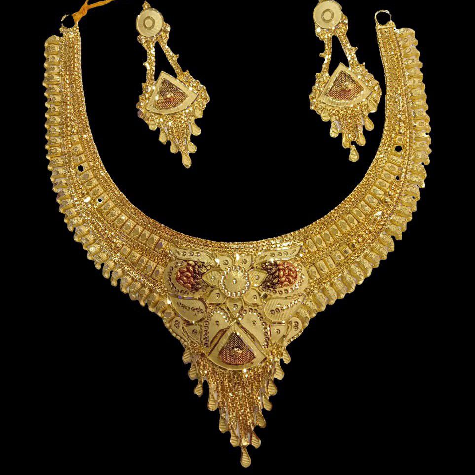 One gram gold Kolkati design necklace