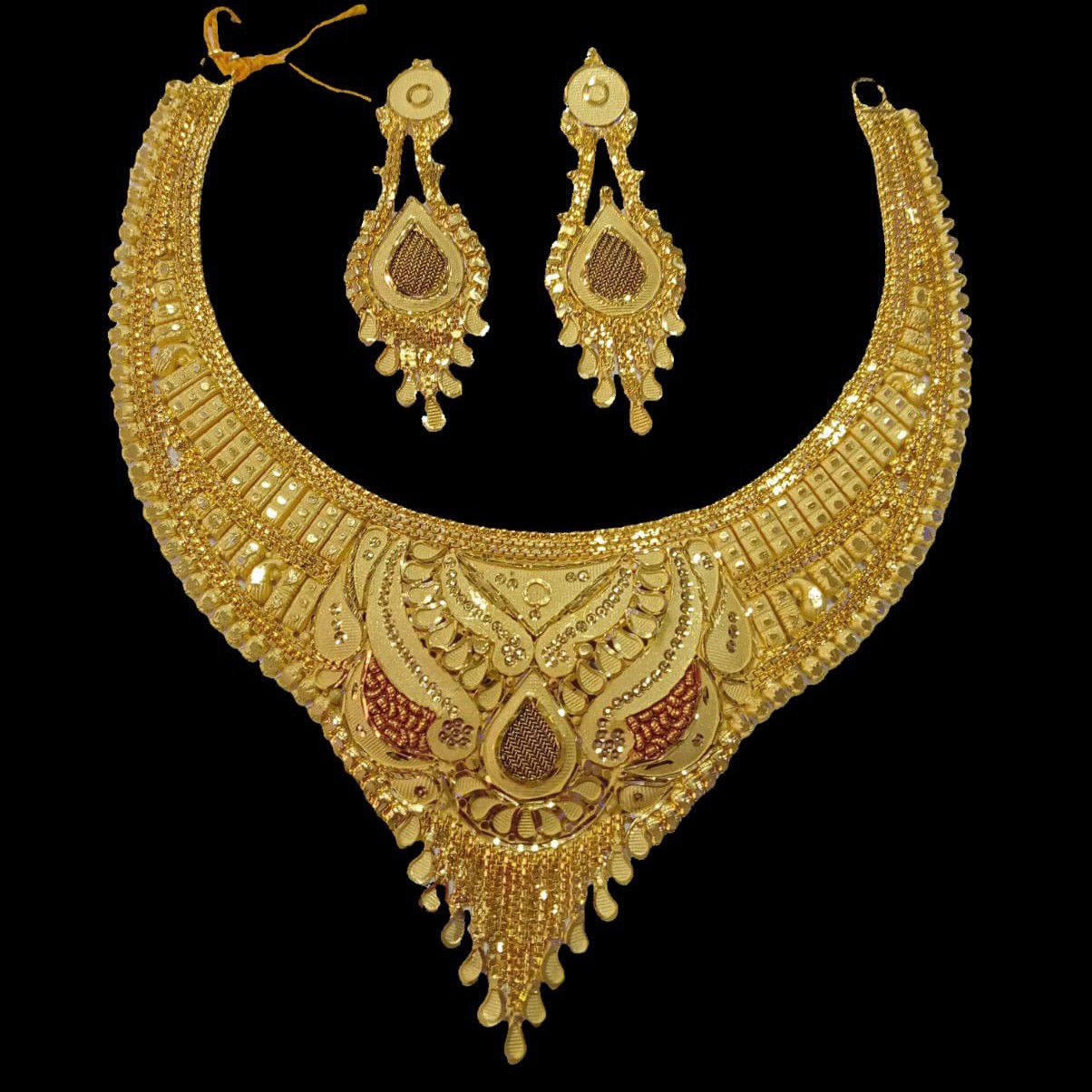 One Gram Gold Broad Kalkkate Women Necklace