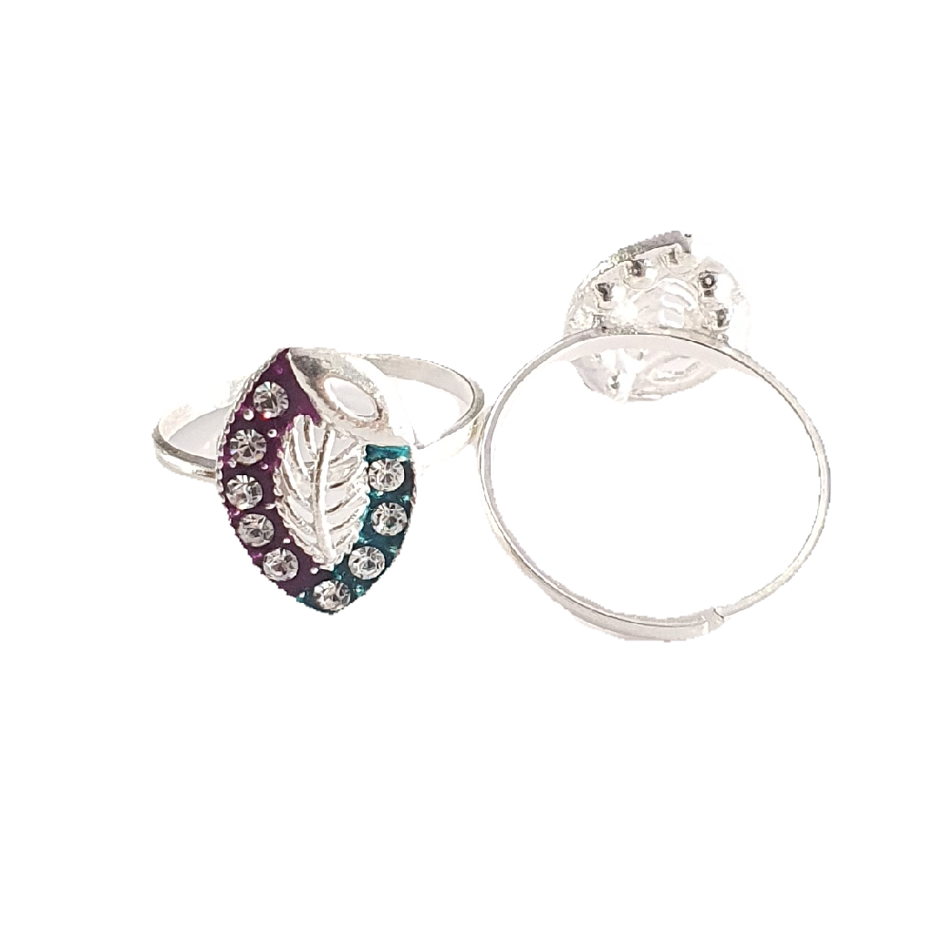 Silver White Diamond Fancy Toe Rings