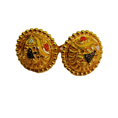 91.6 gold round shape Color Radium earrings