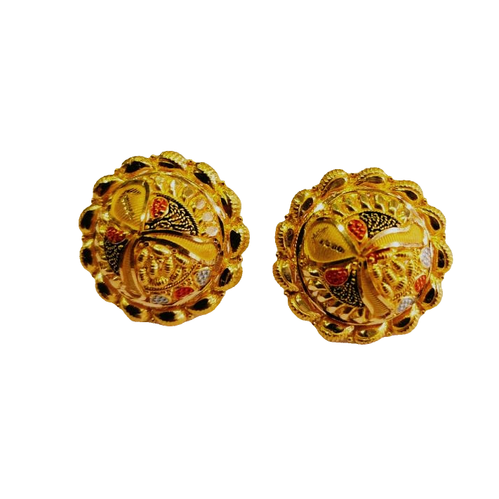 91.6 Gold Woman Round Shape Earrings