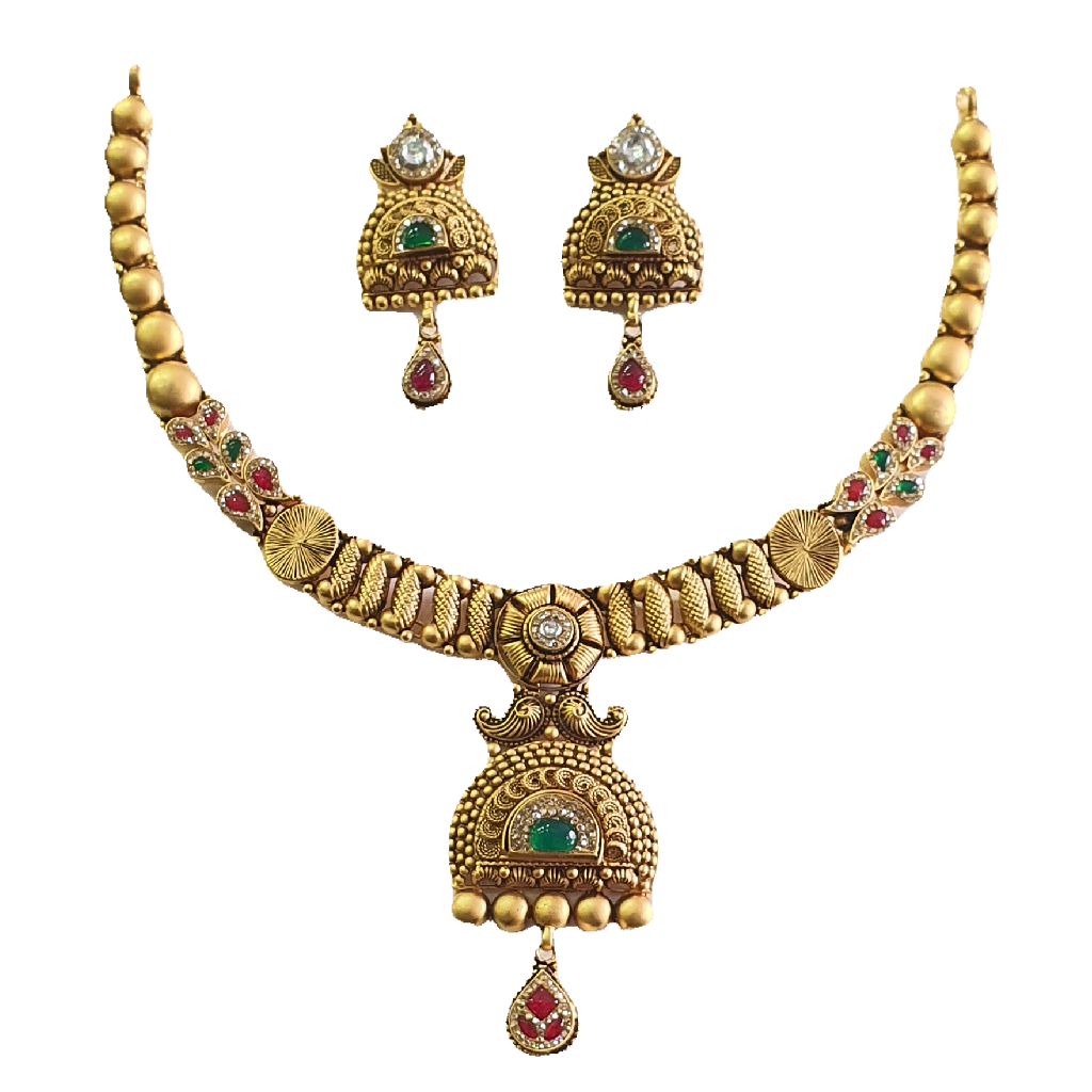 91.6 KUNDAN WORK MINI NECKLACE