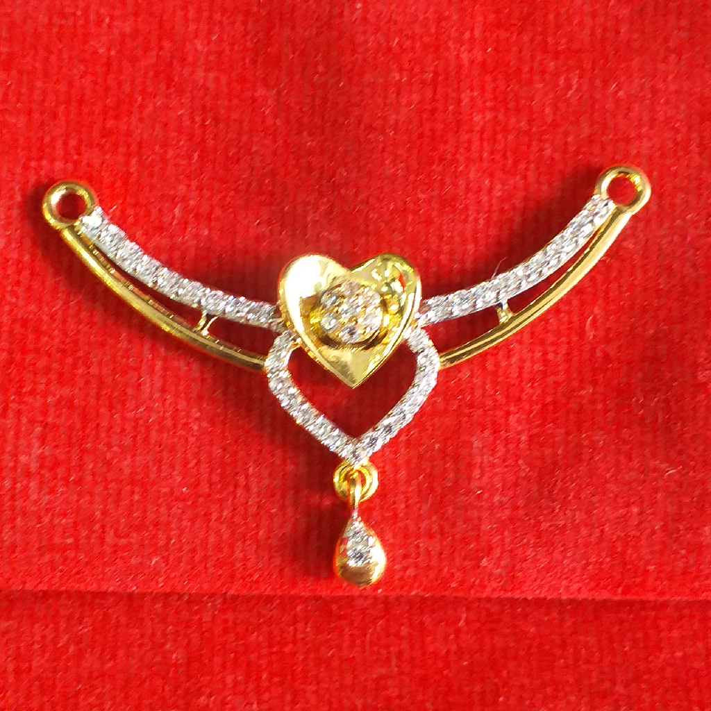 916 double heart diamond mangalsutra pendant
