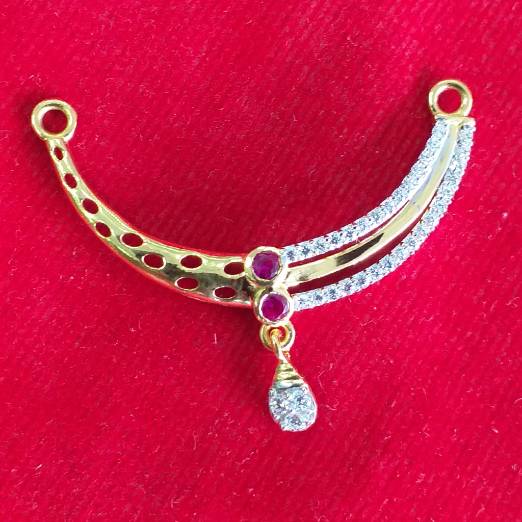22.k ladise diamond mangalsutra pendant