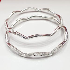 92.5 Silver Fancy Scalloped Design Bangles