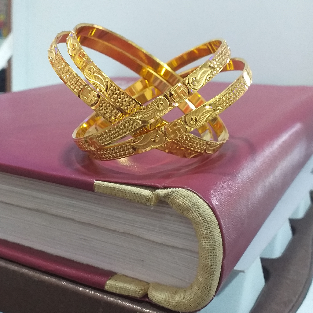 One gram Gold Swastik Design 4 Piece Bangles