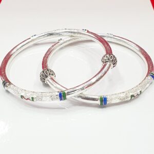 92.5 Silver Meena Casual Fancy Bangles