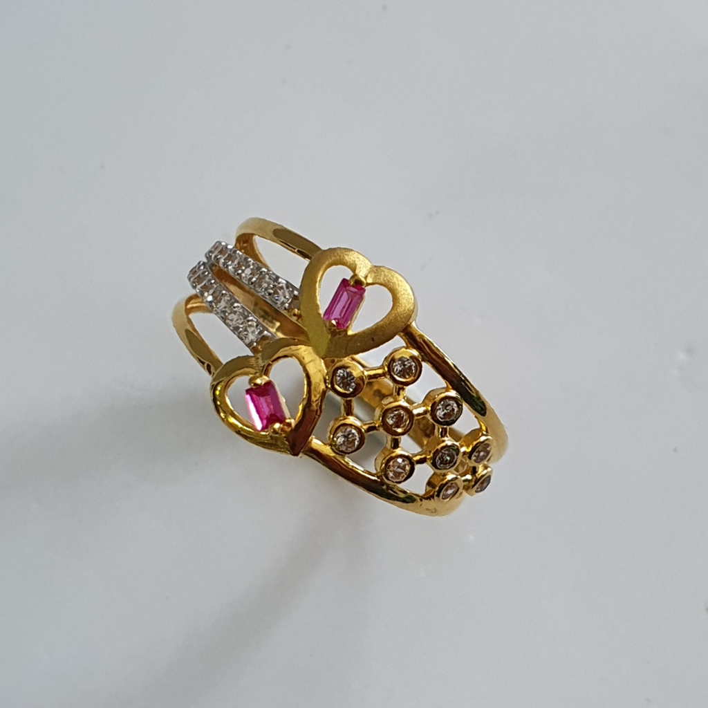 22k 91.6 Gold Fency Diamond Ring