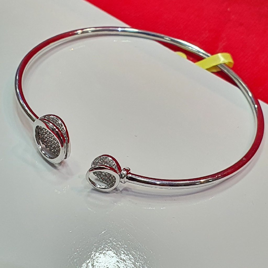 92.5 Silver Lotus Style Bliss Pulsera Fancy Bangle - Image 3