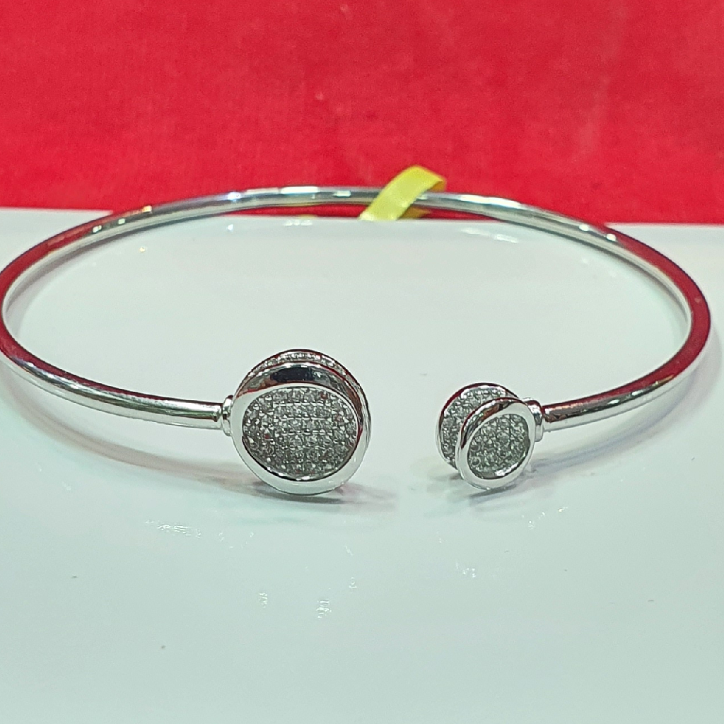 92.5 Silver Lotus Style Bliss Pulsera Fancy Bangle