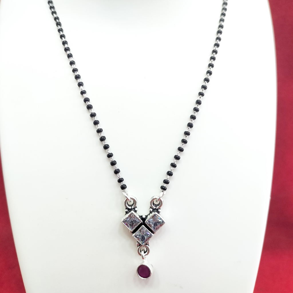 Silver 92.5 White And Red Mangalsutra