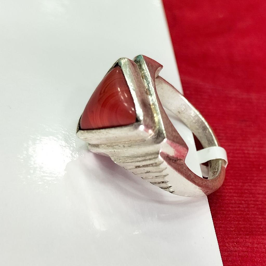 Silver mangal stone gents ring - Image 2
