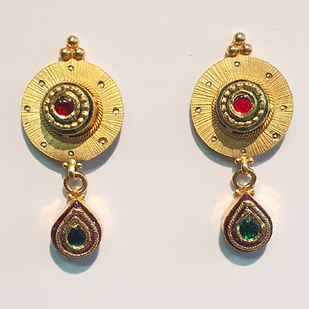 22k round antique earrings