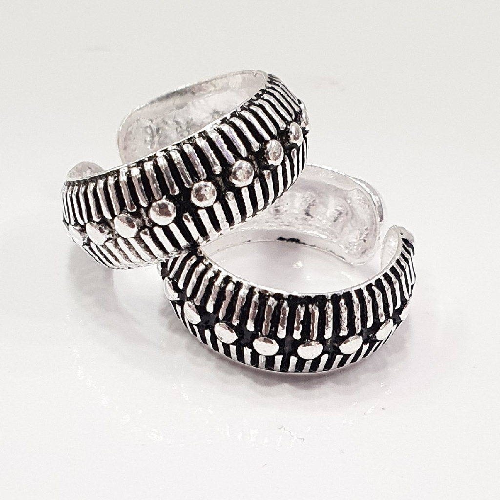 Silver Vintage Mexican Cigar Bend Heavy Sterling Toe Rings