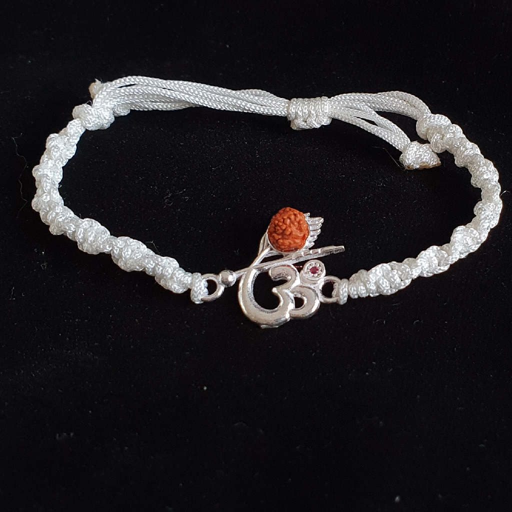 92.5 Silver Om Krishna Rakhi