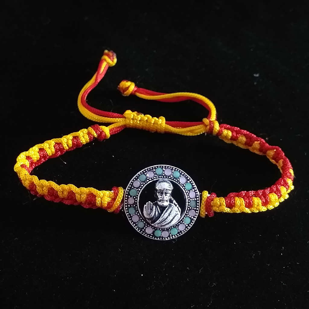 Silver Saibaba Design Rakhi