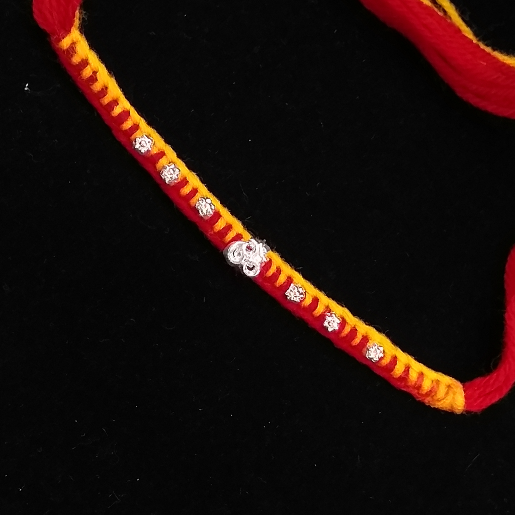 Silver Om Dora Rakhi - Image 2