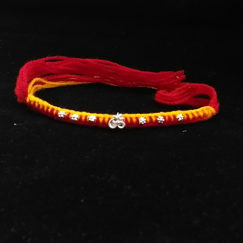 Silver Om Dora Rakhi