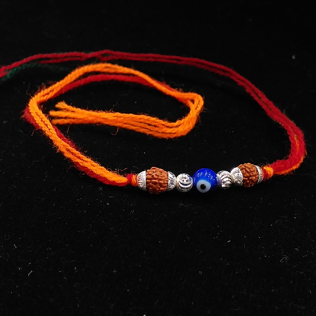 92.5 silver evil eye rudrax rakhi