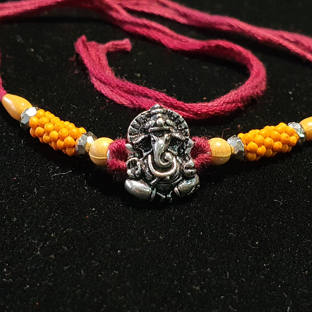 92.5 Silver Oxidize GANPATI RAKHI - Image 3