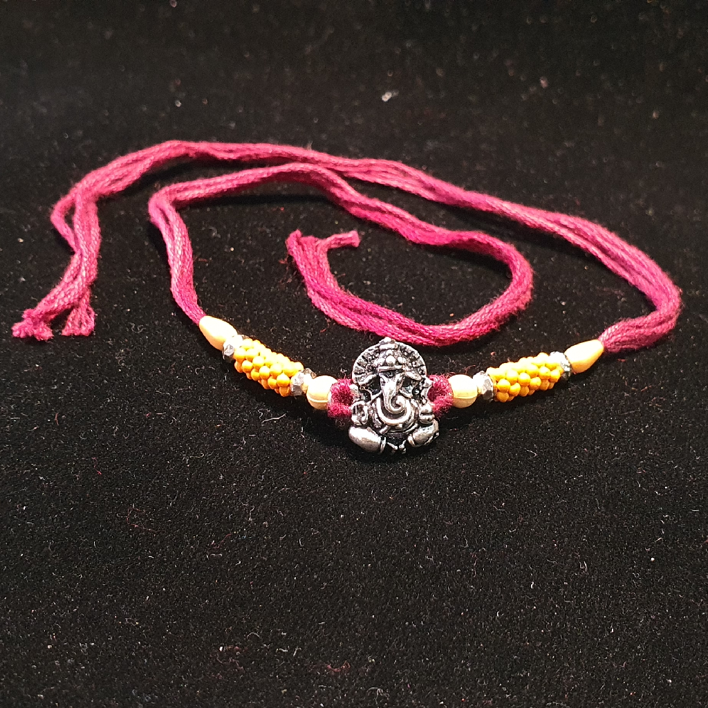 92.5 Silver Oxidize GANPATI RAKHI - Image 2