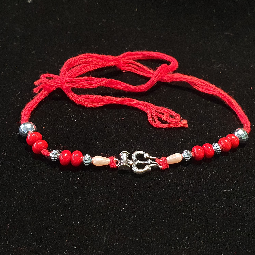 Silver 92.5 trishul damru rakhi