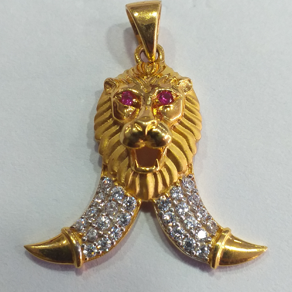 916 Gold lion pendant for gents