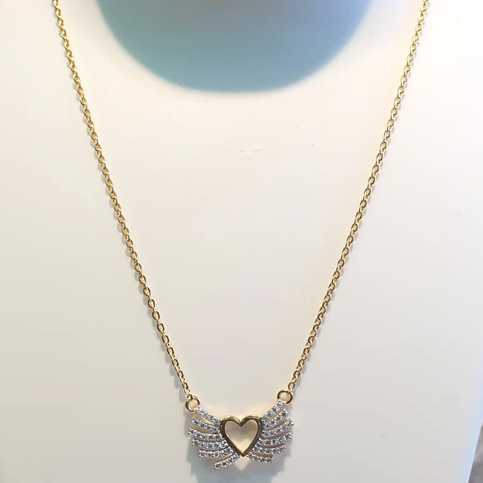 22k Diamond butterfly chain pendant