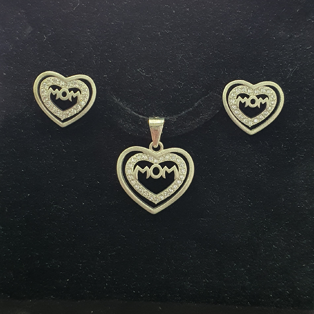 925 Silver New Disign Pendant Set Mini Diamond
