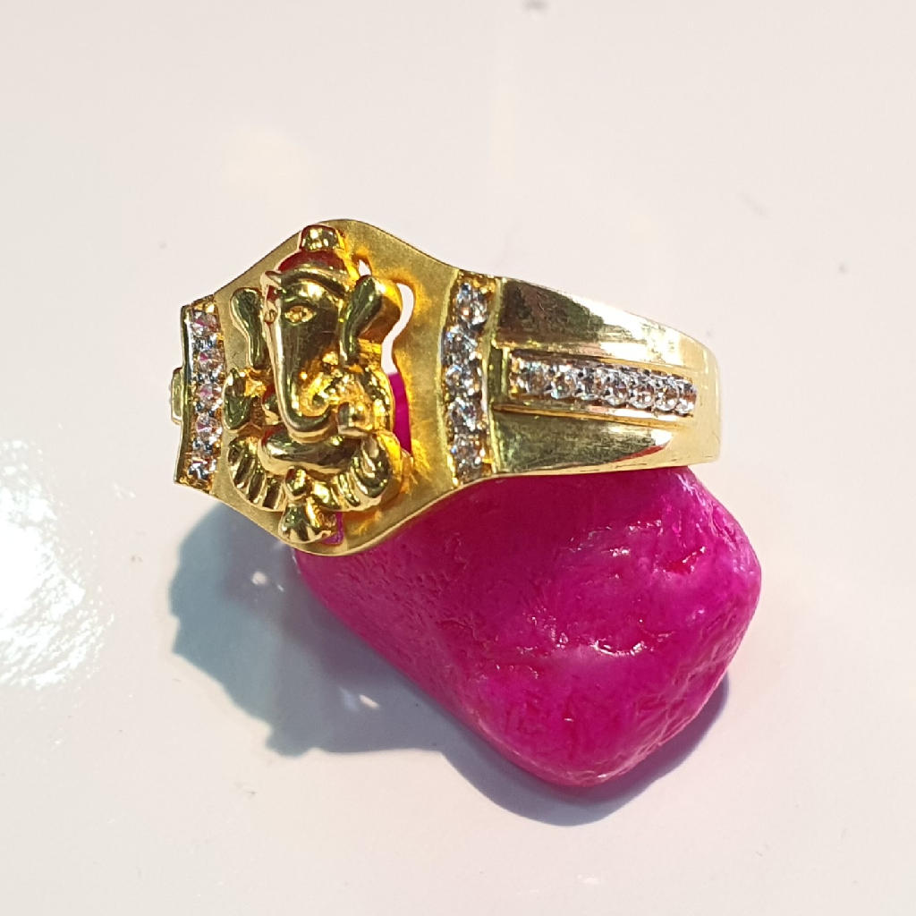 916 22k gold ganeshji with cz for Mens