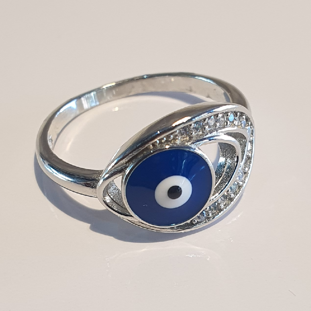92.5 silver evils eye ring