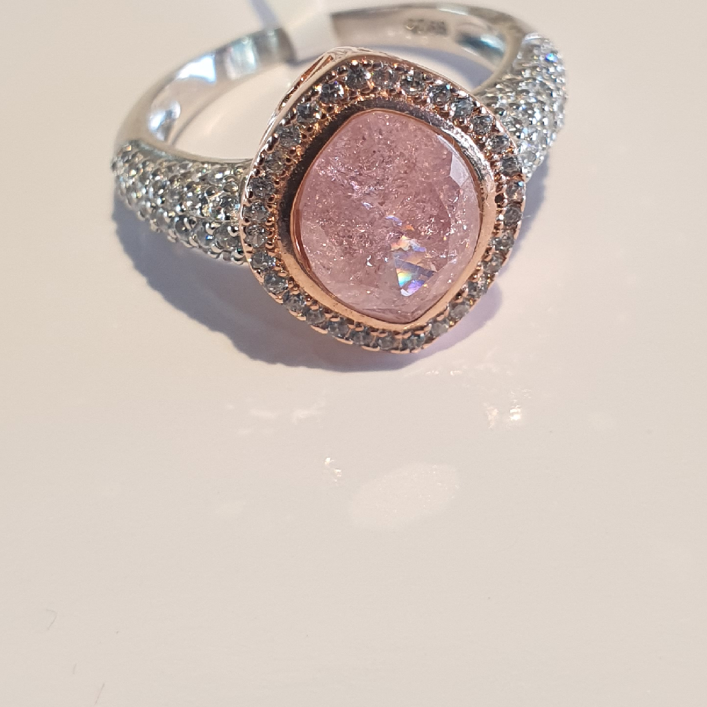 92.5 Thiya Blush Eternal Silver Ring - Image 2