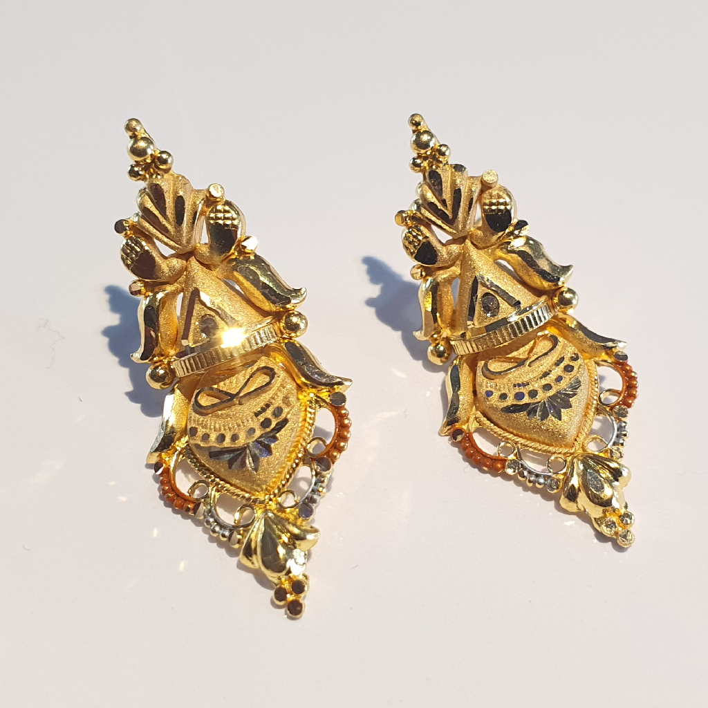 22k plain gold earring for women