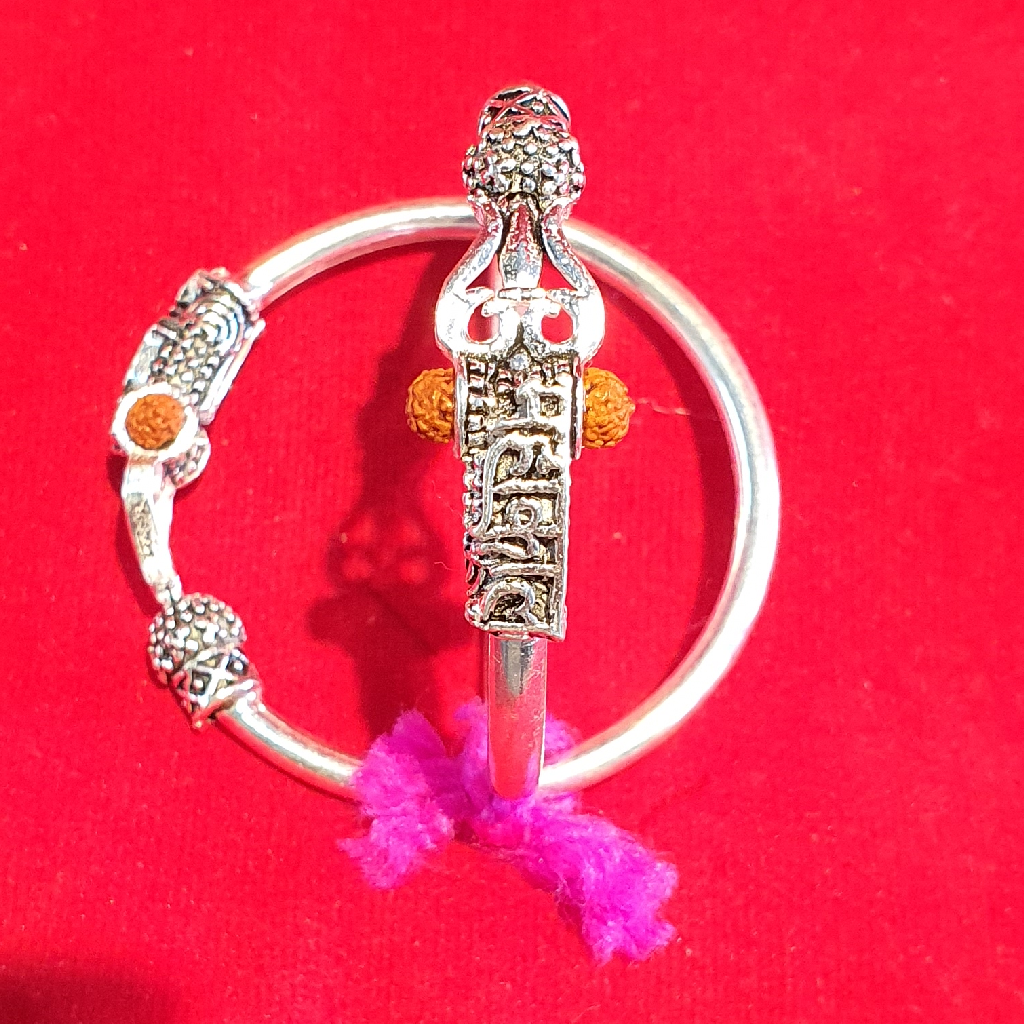 Silver mahakal rudrax boys kada