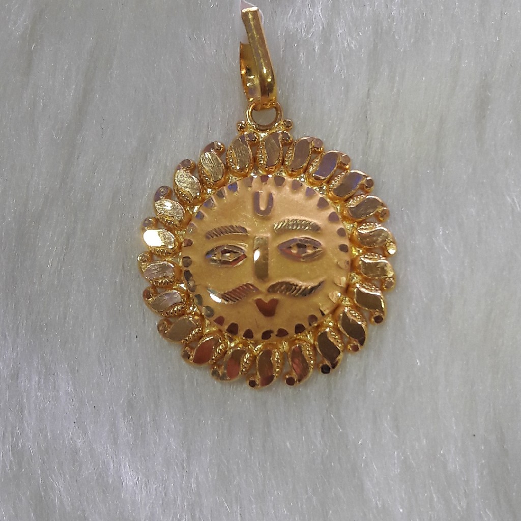 22k gold surya pendant