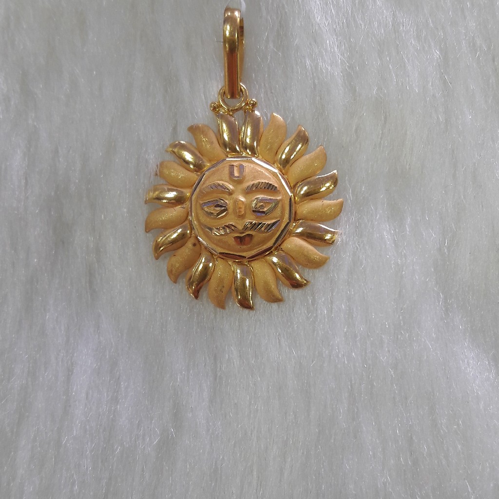 22k gold surya pendant