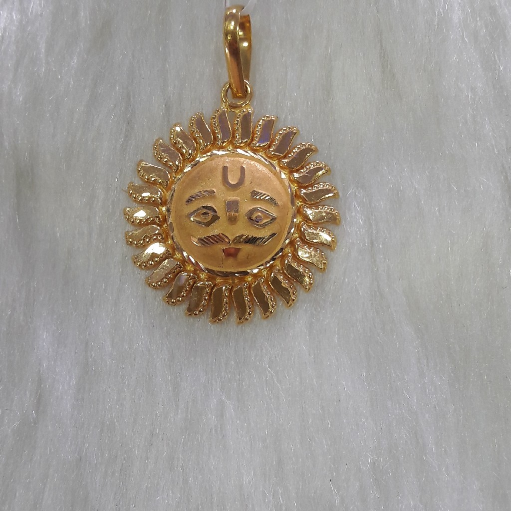 22k 91.6 gold surya pendant