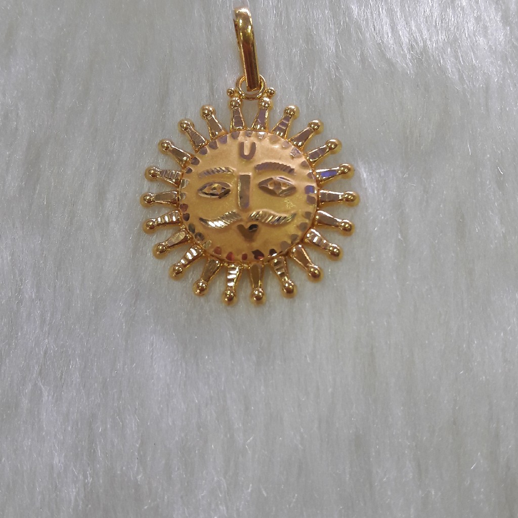 22k gold surya pendant