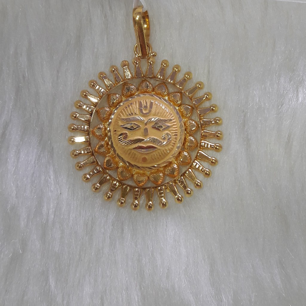 22k 916 gold surya pendant