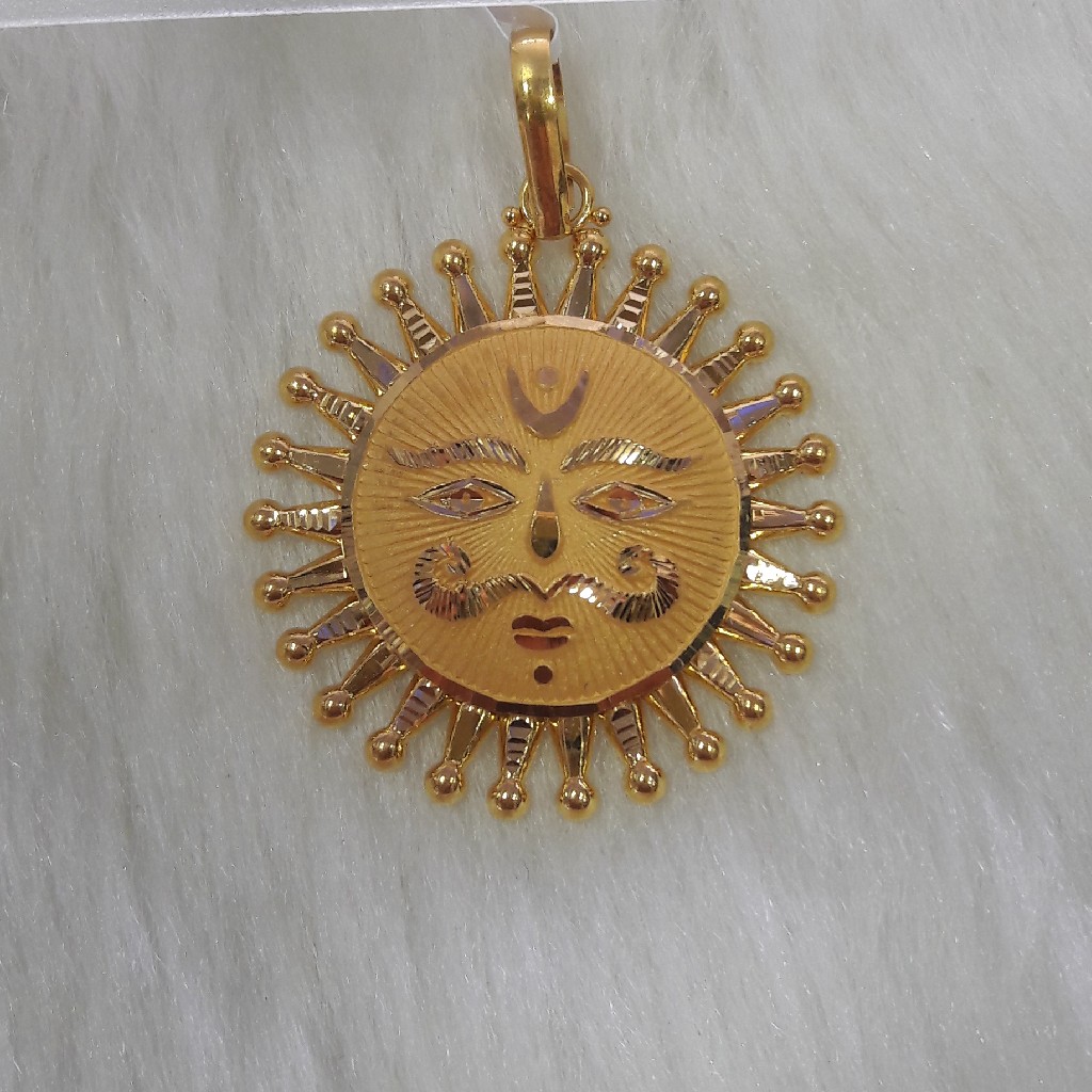 22k 916 gold surya pendant
