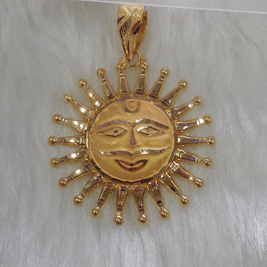 22k gold surya pendant