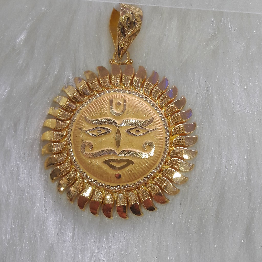 22k 916 gold surya pendant