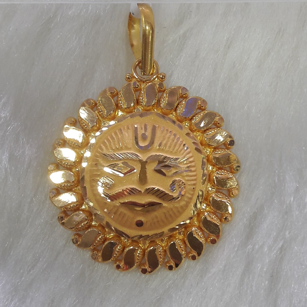 22k gold surya pendant