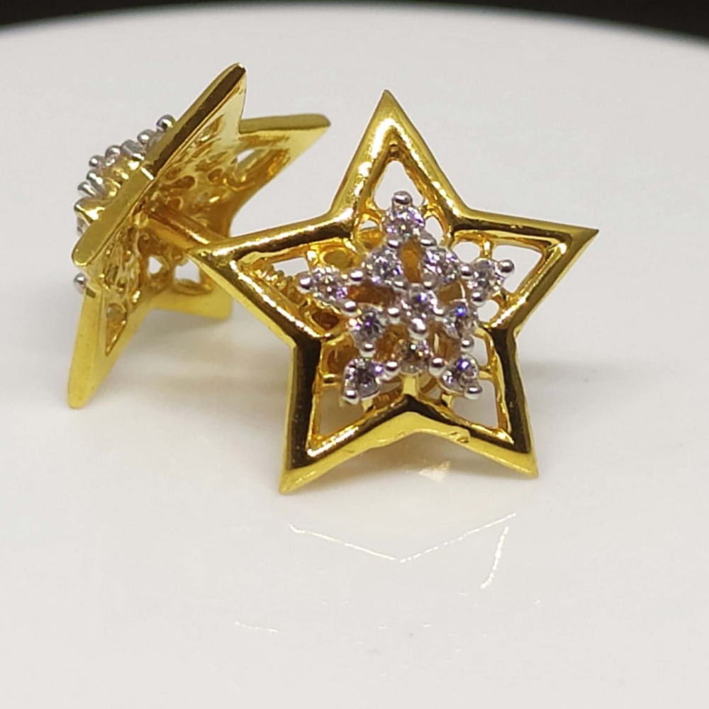 22kt gold star shape simple design earring