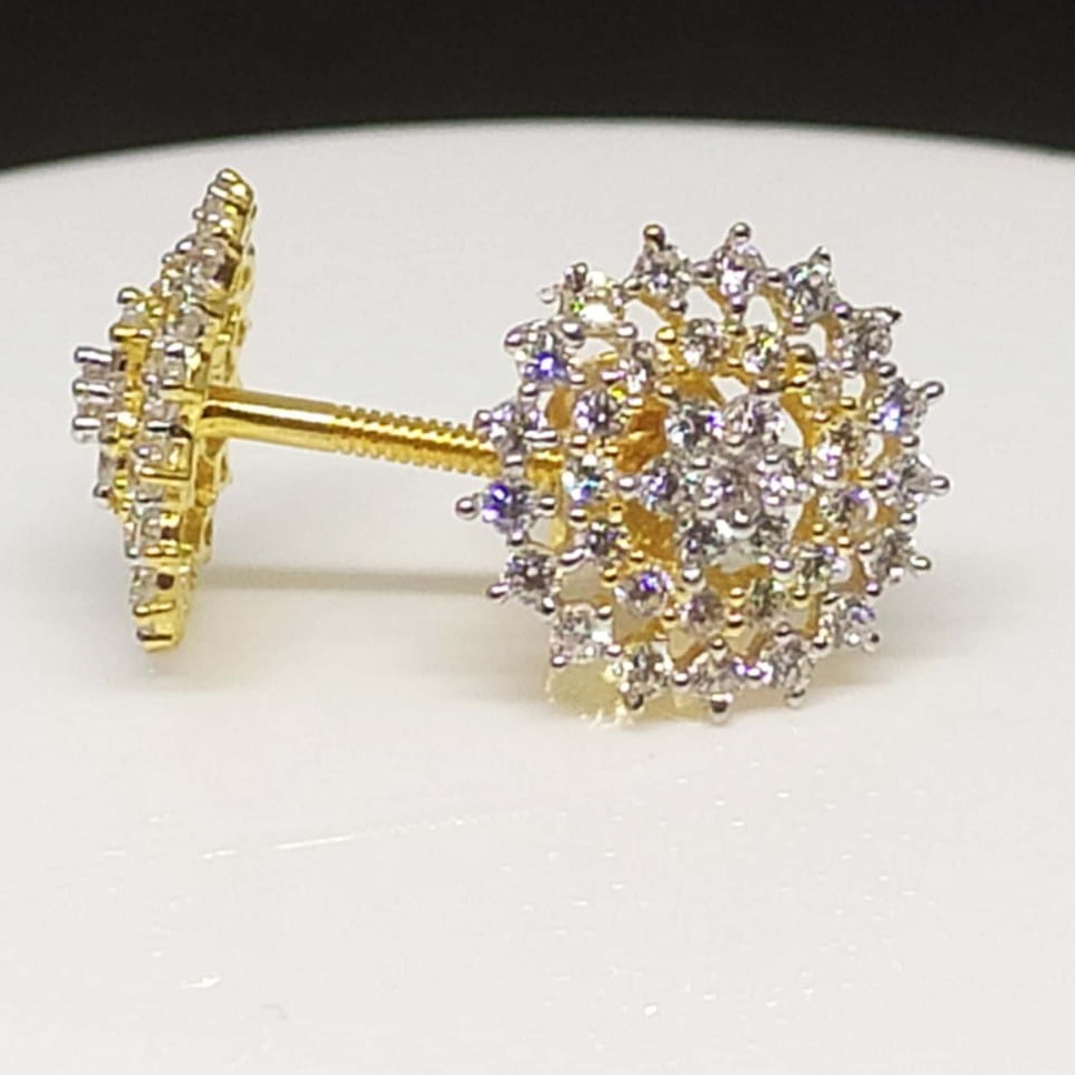 916 cz gold traditional design earring