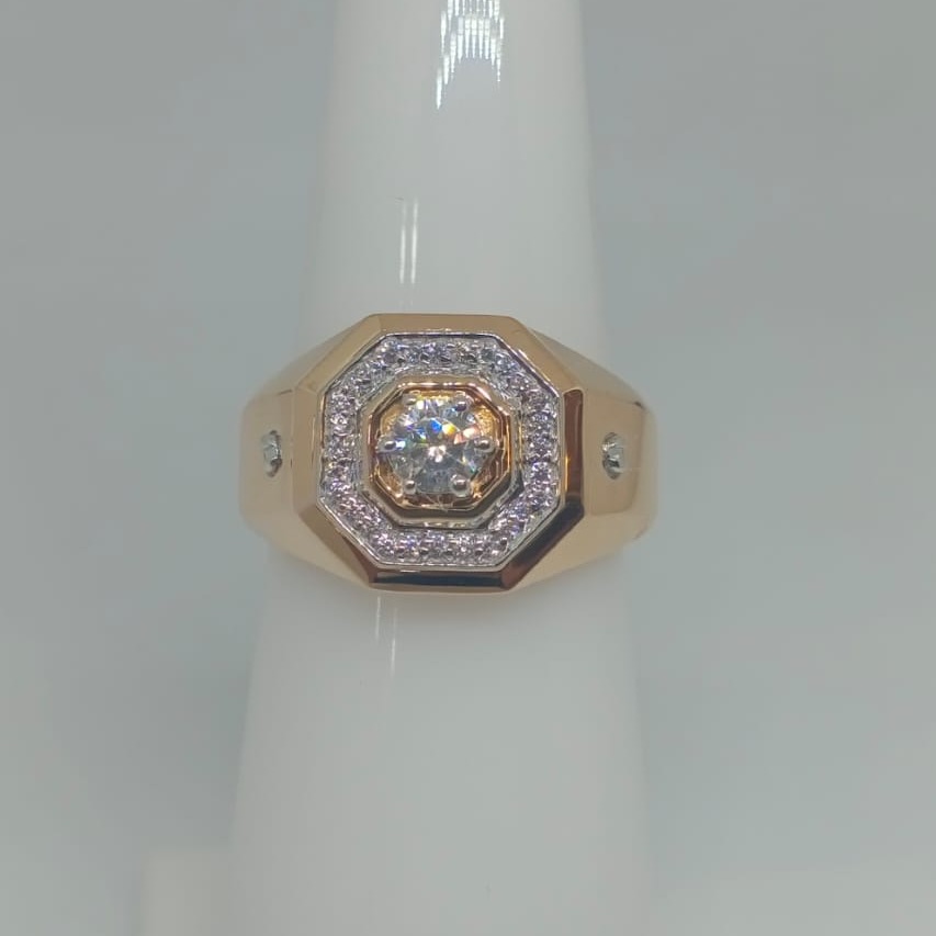 916 Gold CZ Mens Ring JH-R03