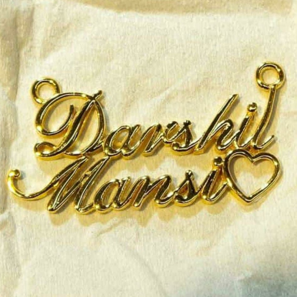 916 Gold Darshil Mansi Name Pendant
